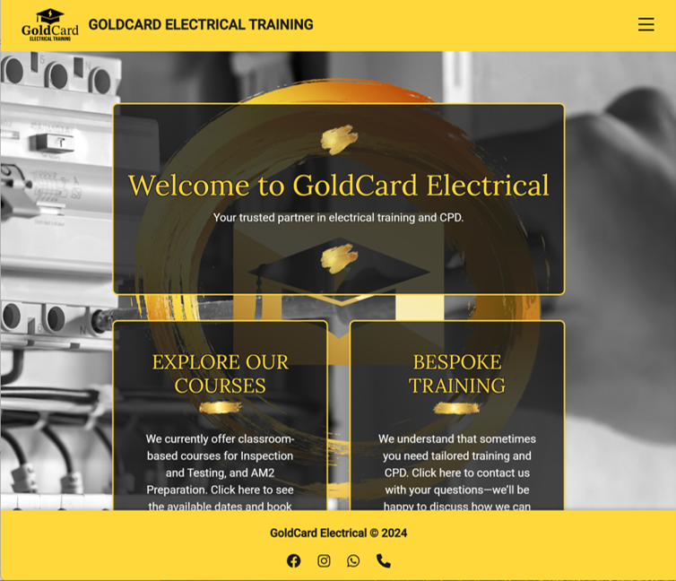 Website Two - GoldCard Electrical Training