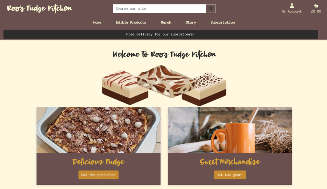 Website Four - Roo's Fudge Kitchen