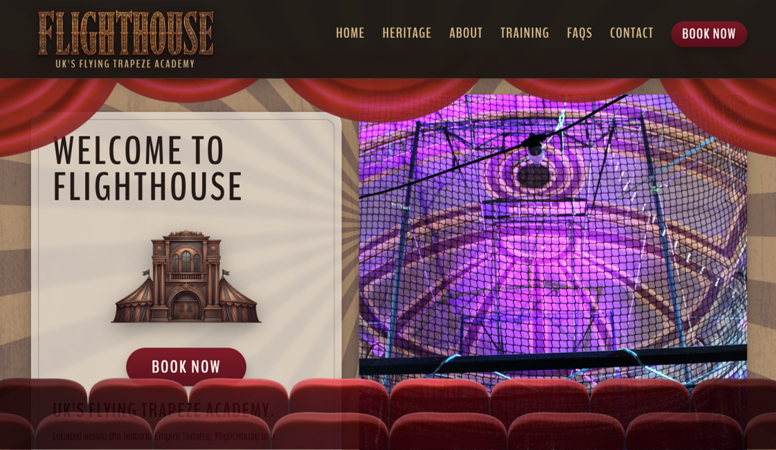 FlightHouse Flying Trapeze website