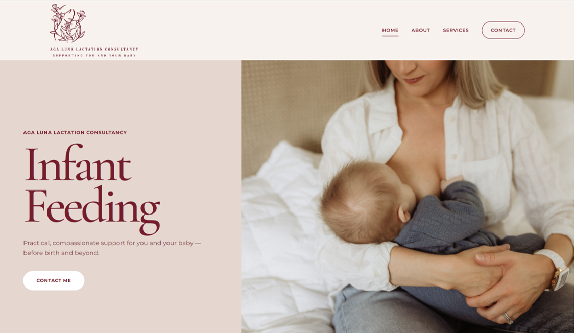 Aga Luna Lactation Consultancy website